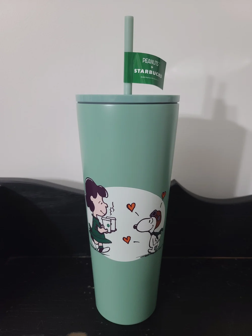 Starbucks + Peanuts Green Lucy And Snoopy Tumbler with Straw